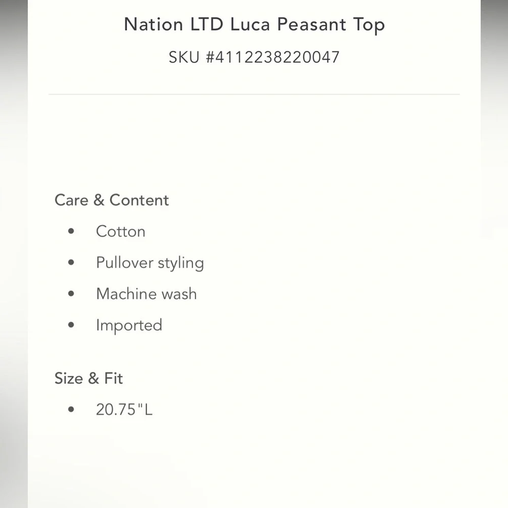 Anthropologie Nation LTD Luca Peasant Top in Daisy NEW - Picture 9 of 10